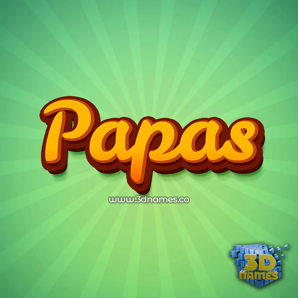 papas in Green Rays style - 3D name wallpaper