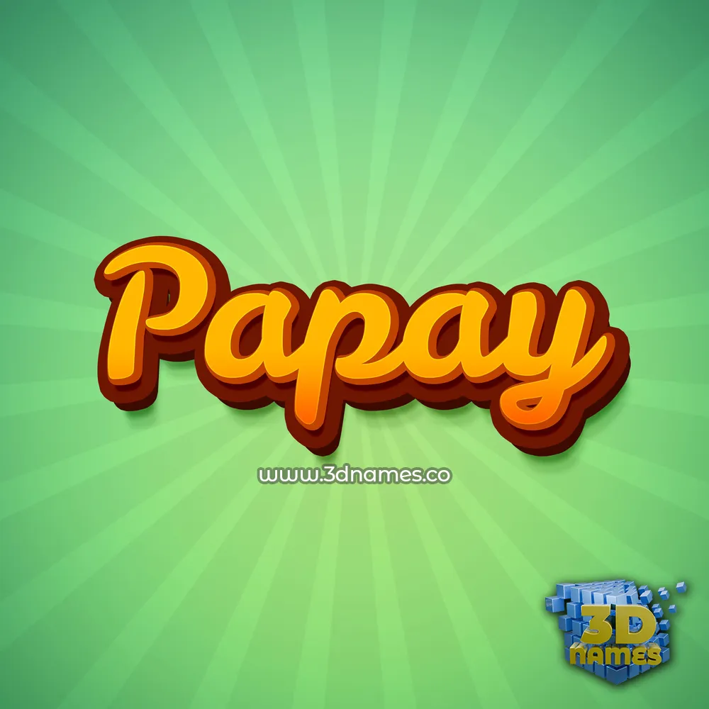 papay in Green Rays style - 3D name wallpaper