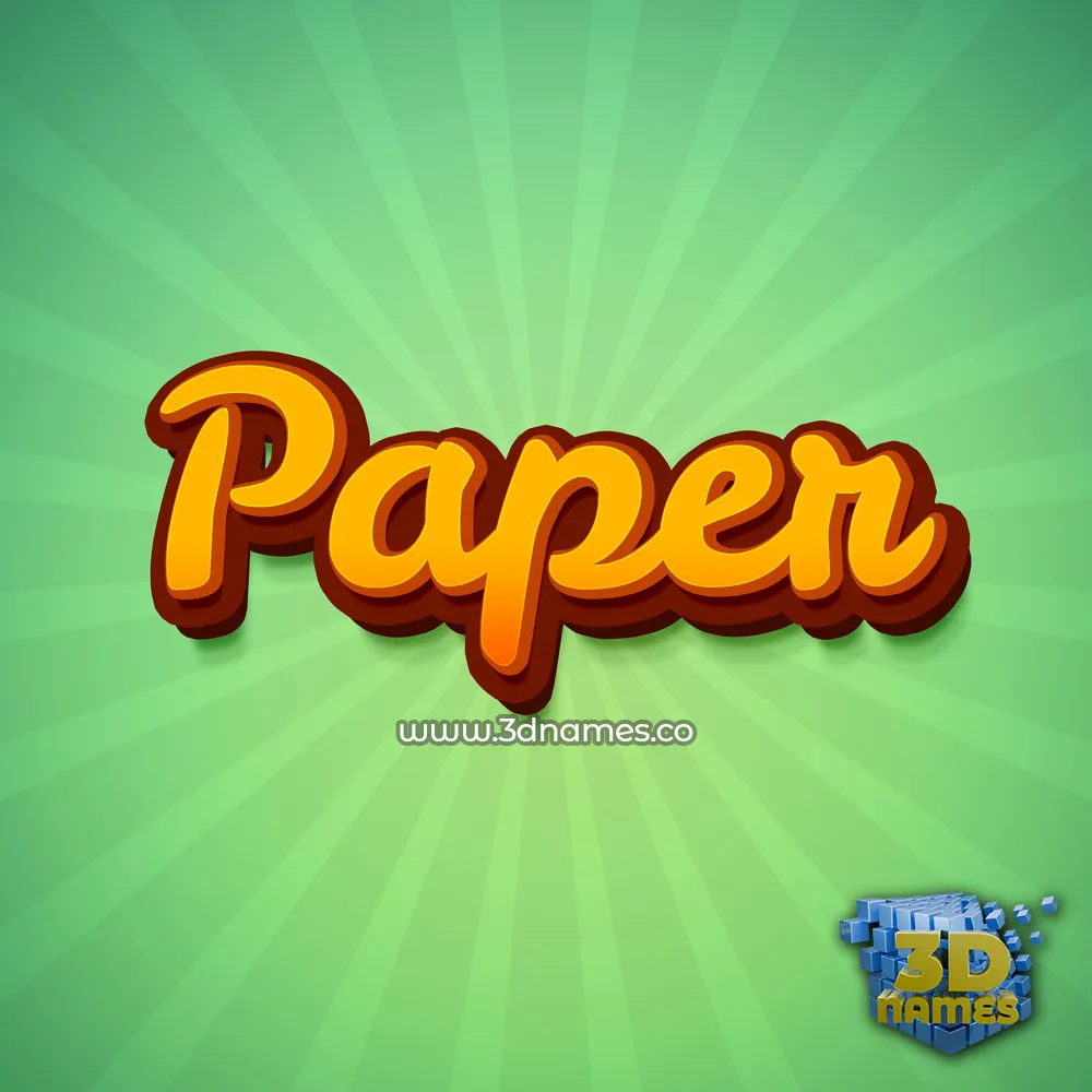 paper in Green Rays style - 3D name wallpaper