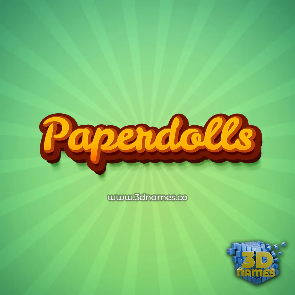 paperdolls in Green Rays style - 3D name wallpaper