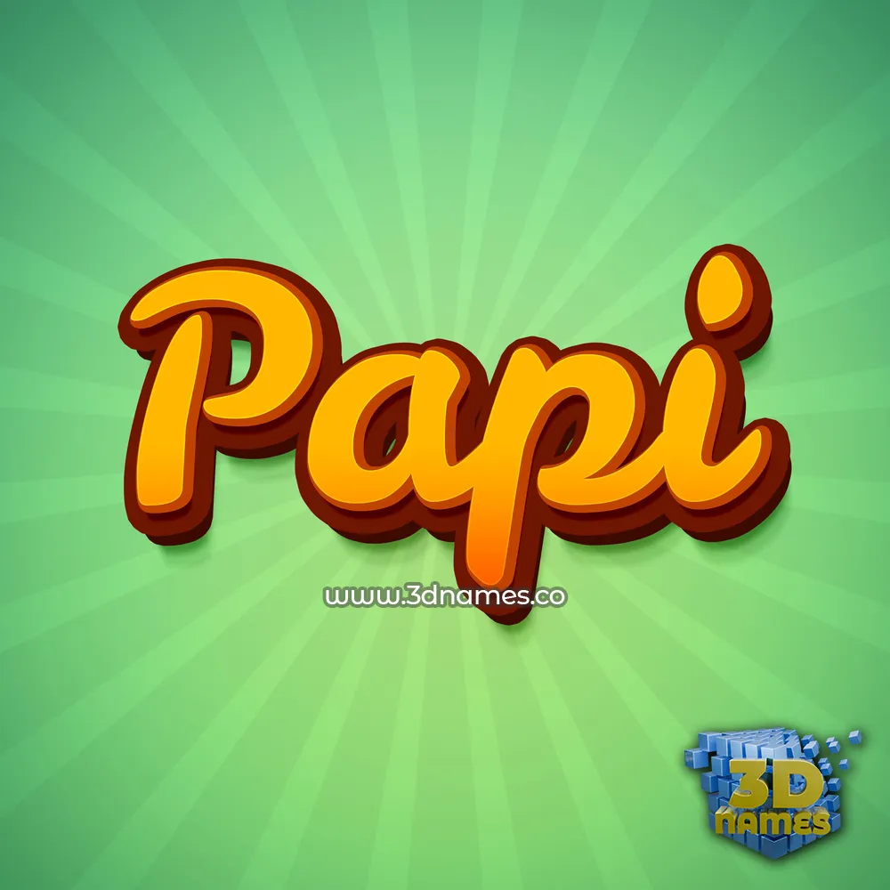 papi in Green Rays style - 3D name wallpaper