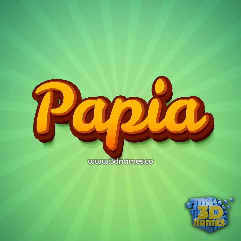 papia in Green Rays style - 3D name wallpaper