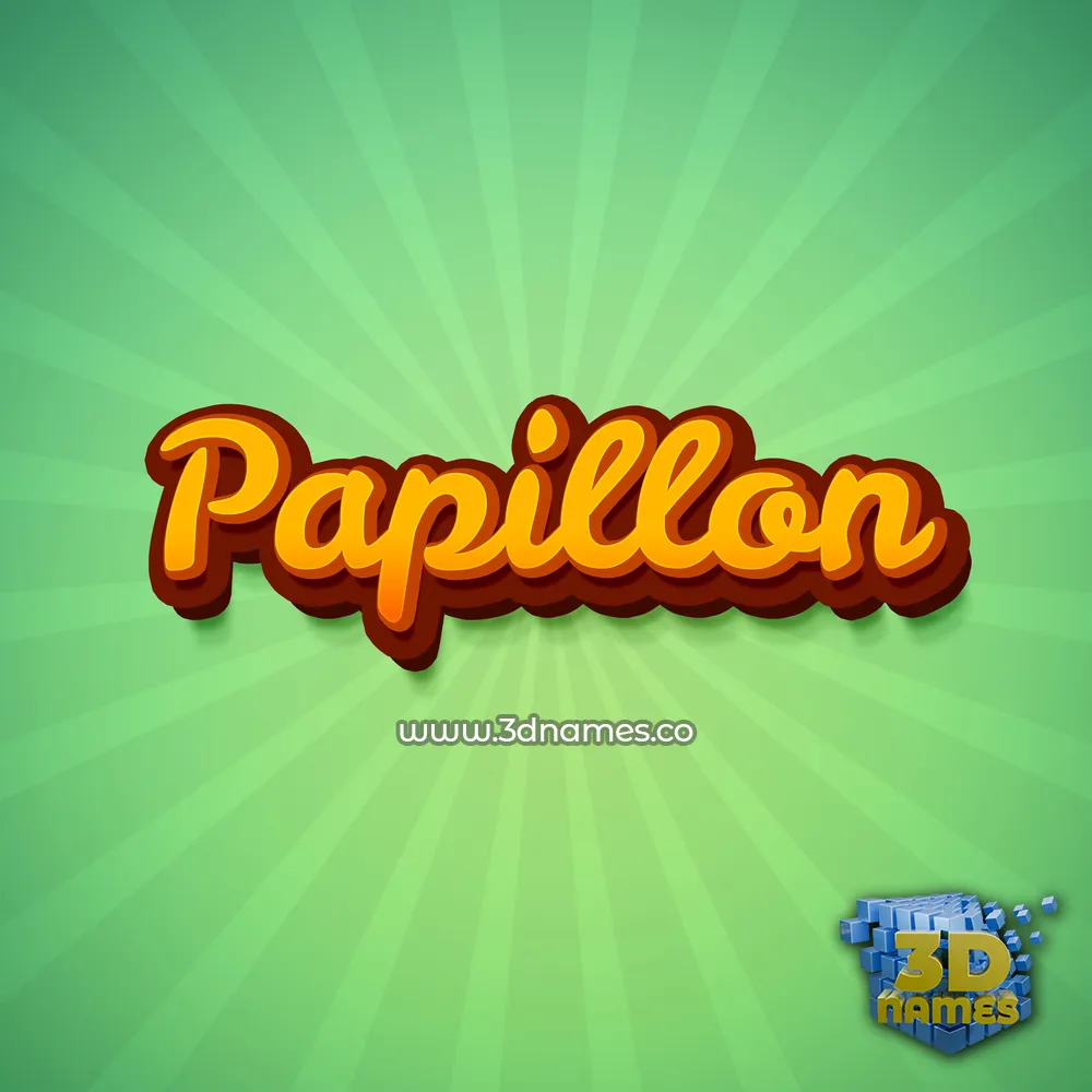 papillon in Green Rays style - 3D name wallpaper