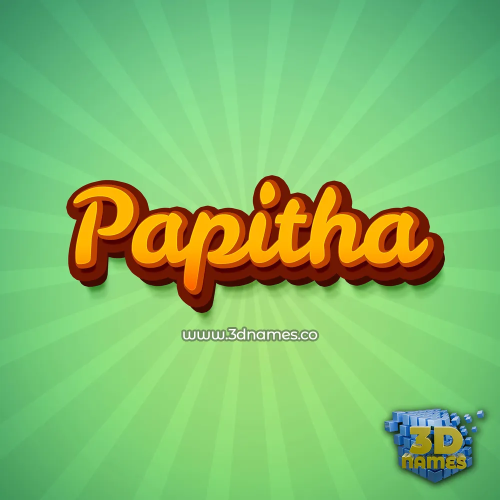 papitha in Green Rays style - 3D name wallpaper