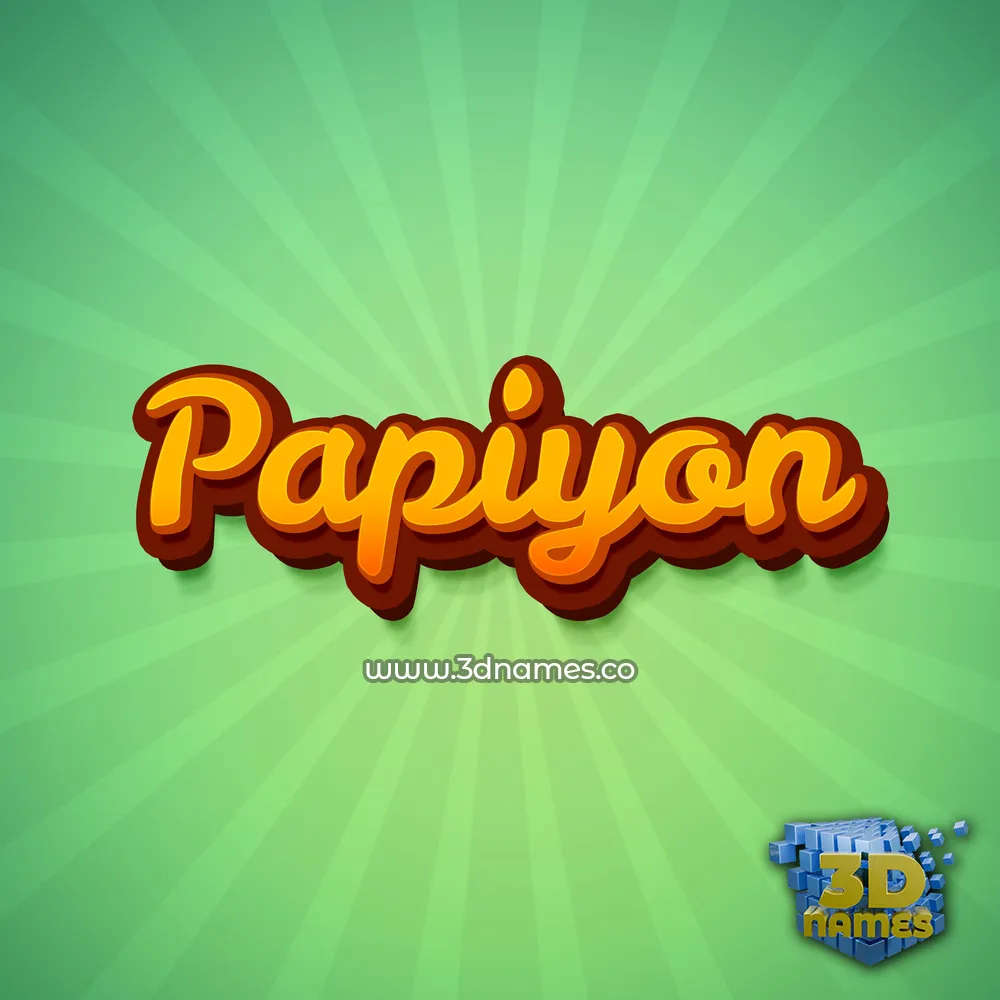 papiyon in Green Rays style - 3D name wallpaper