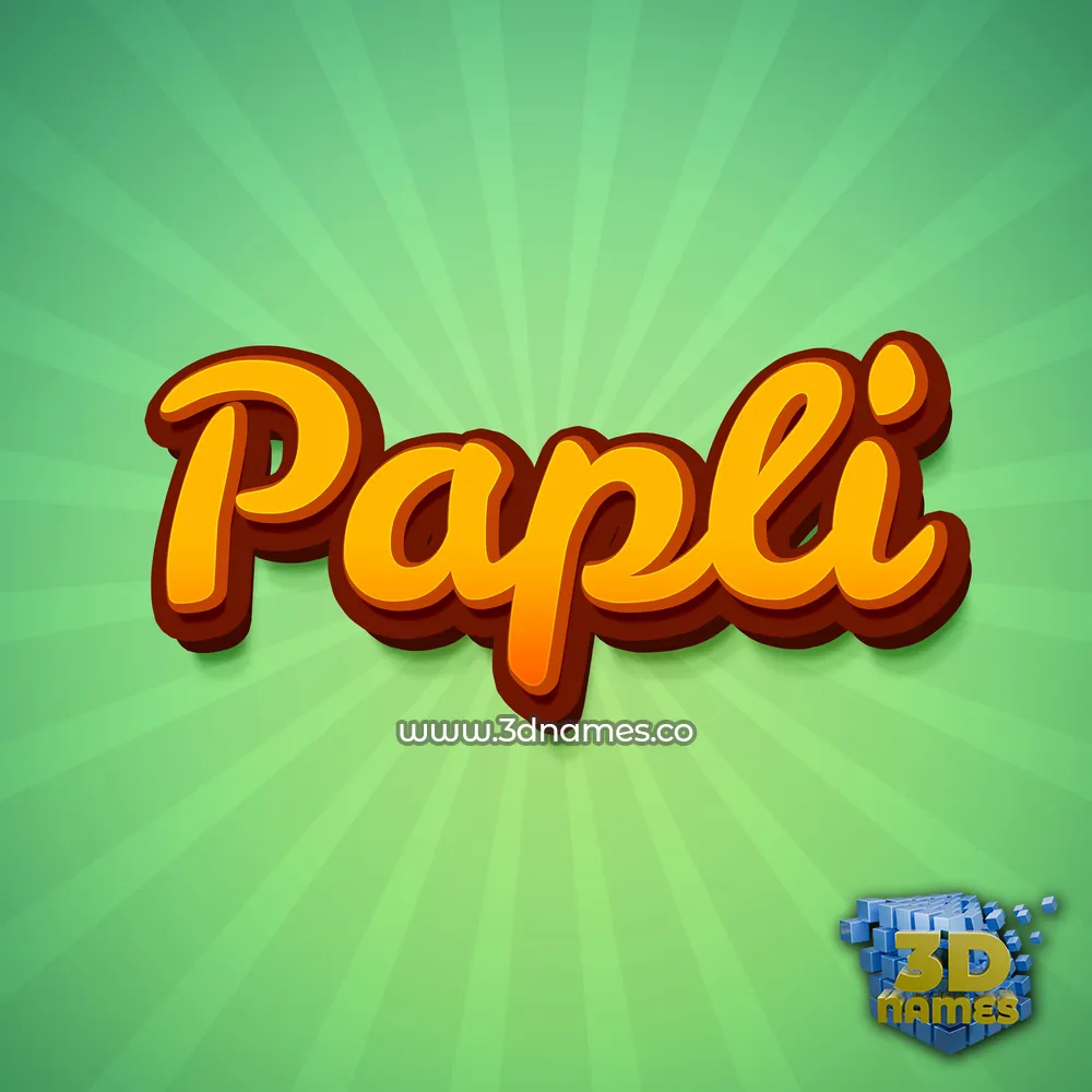 papli in Green Rays style - 3D name wallpaper