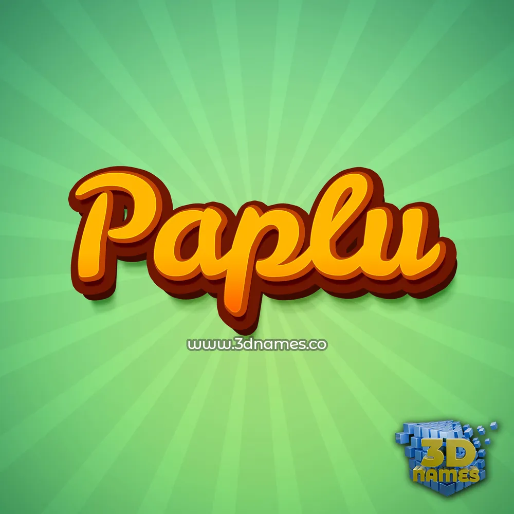 paplu in Green Rays style - 3D name wallpaper