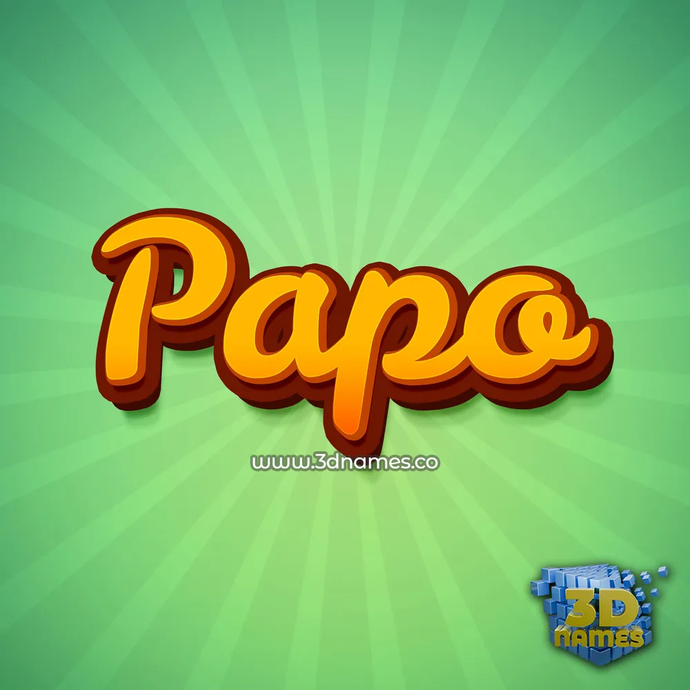 papo in Green Rays style - 3D name wallpaper