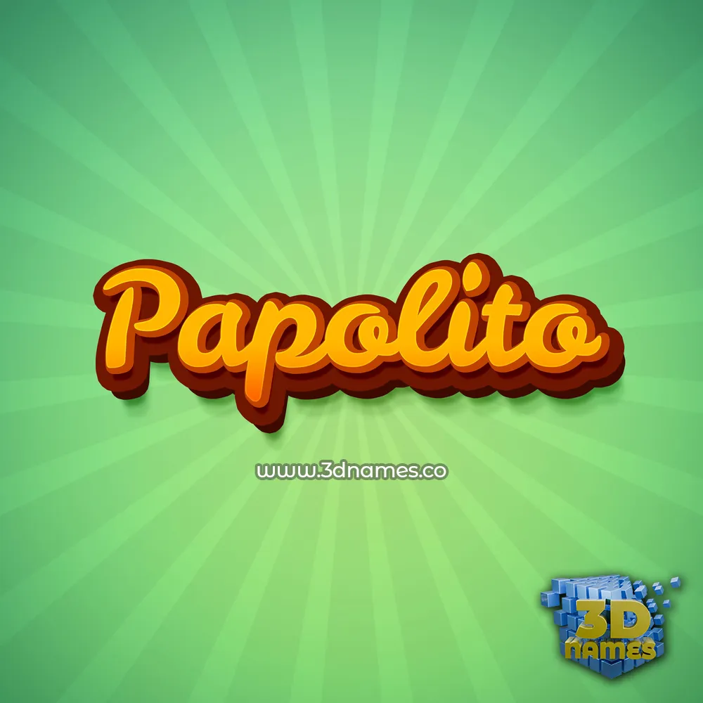 papolito in Green Rays style - 3D name wallpaper