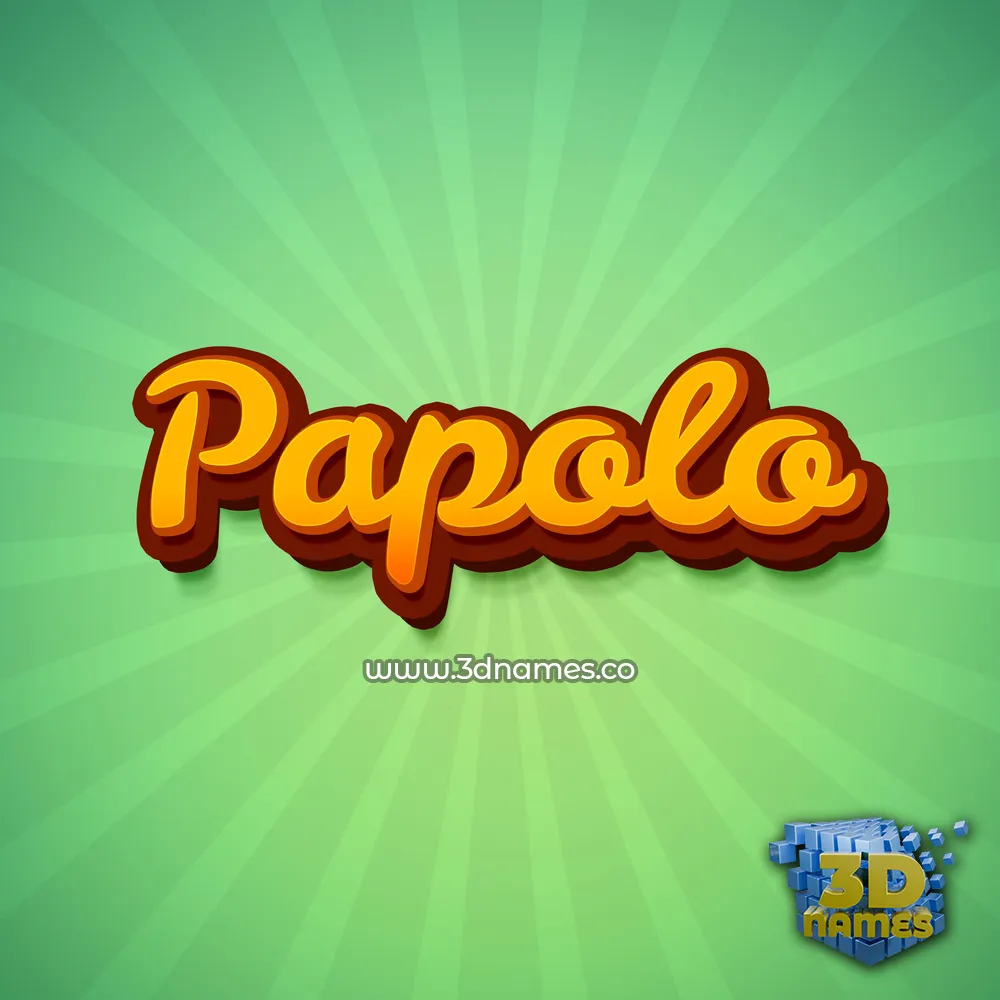papolo in Green Rays style - 3D name wallpaper