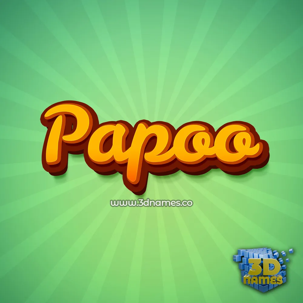 papoo in Green Rays style - 3D name wallpaper