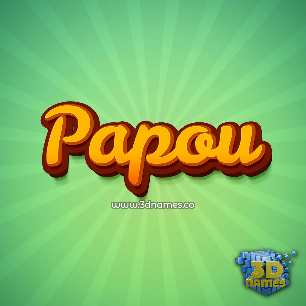 papou in Green Rays style - 3D name wallpaper