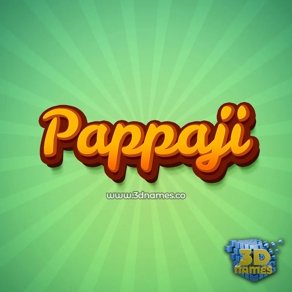 pappaji in Green Rays style - 3D name wallpaper