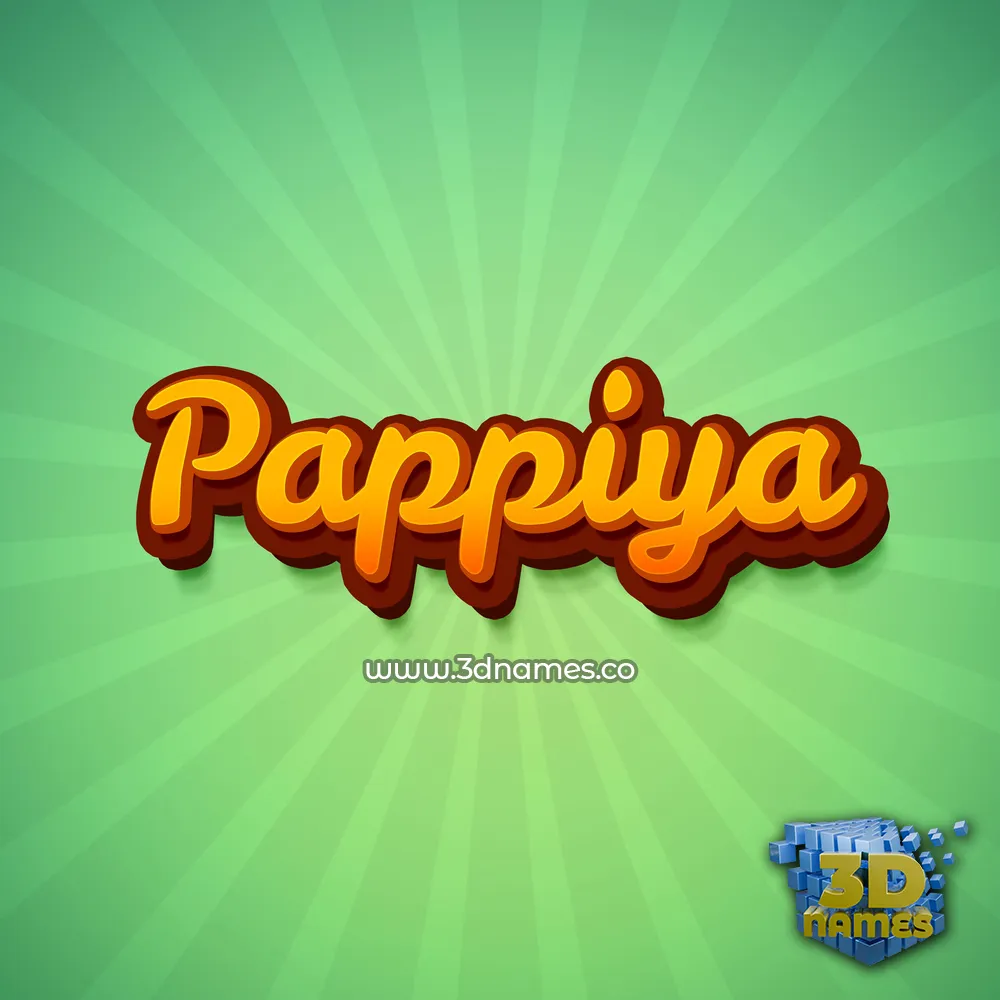pappiya in Green Rays style - 3D name wallpaper