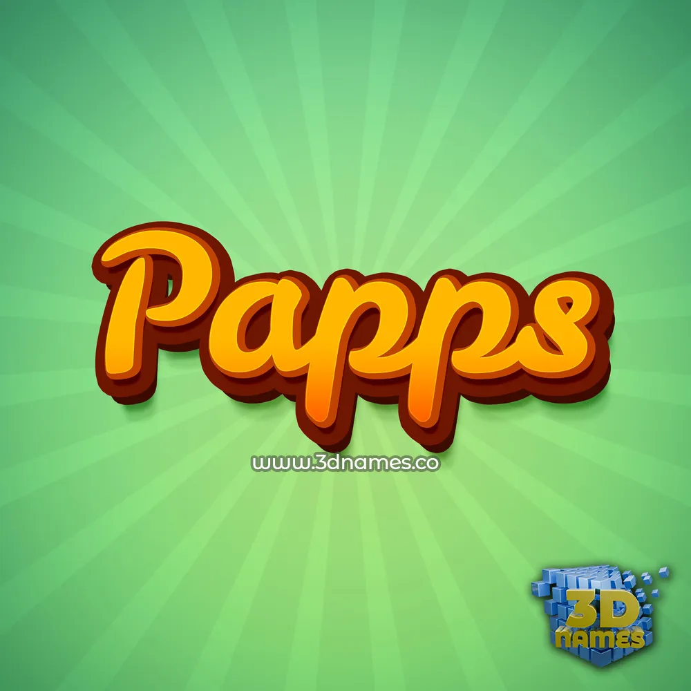 papps in Green Rays style - 3D name wallpaper