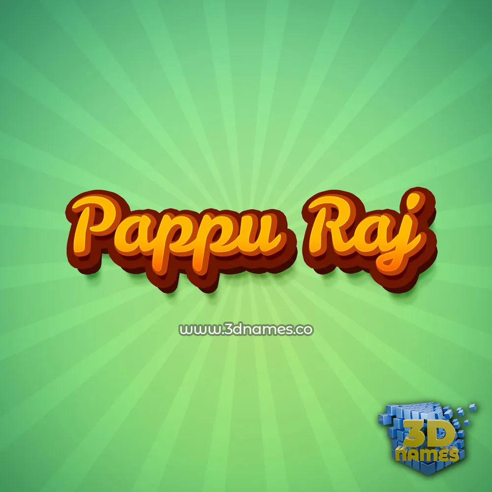 pappu raj in Green Rays style - 3D name wallpaper