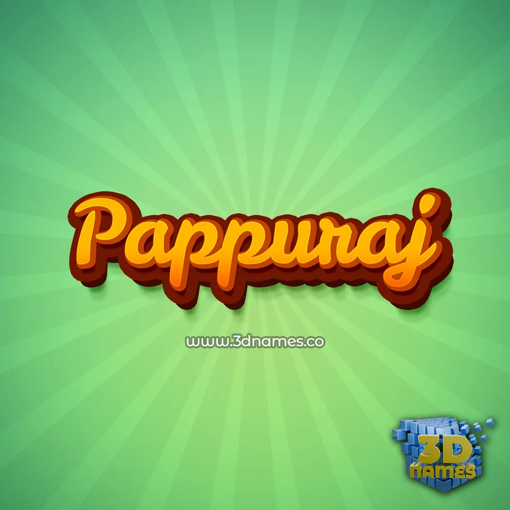 pappuraj in Green Rays style - 3D name wallpaper