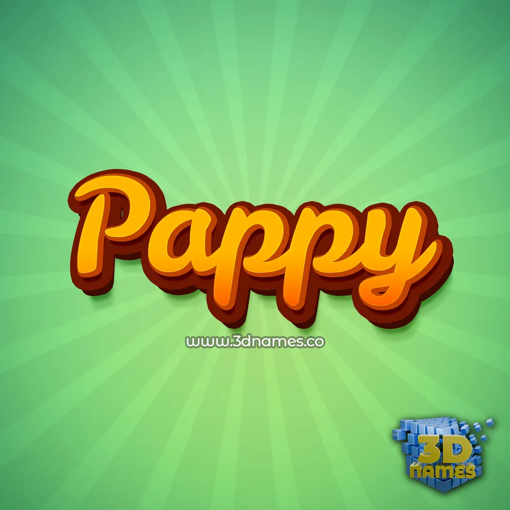 pappy in Green Rays style - 3D name wallpaper