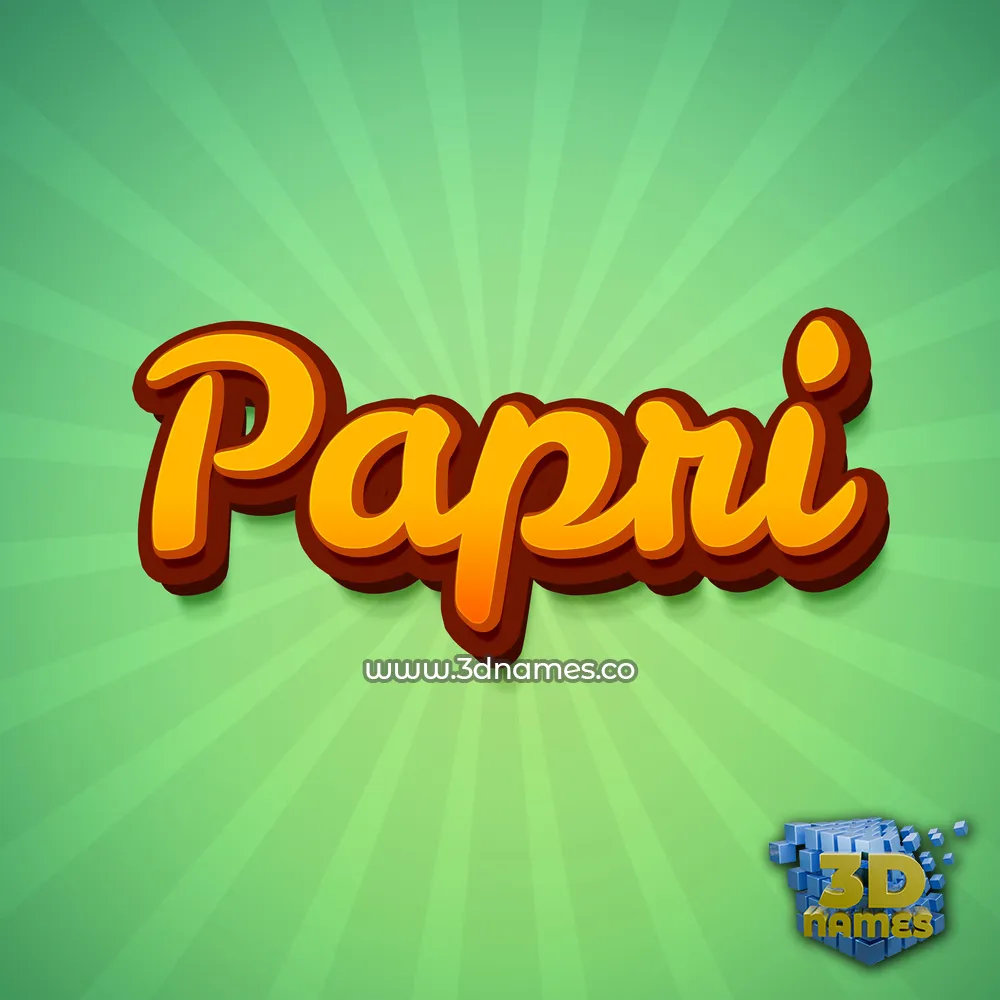 papri in Green Rays style - 3D name wallpaper
