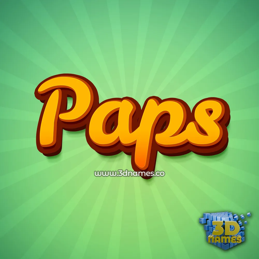 paps in Green Rays style - 3D name wallpaper