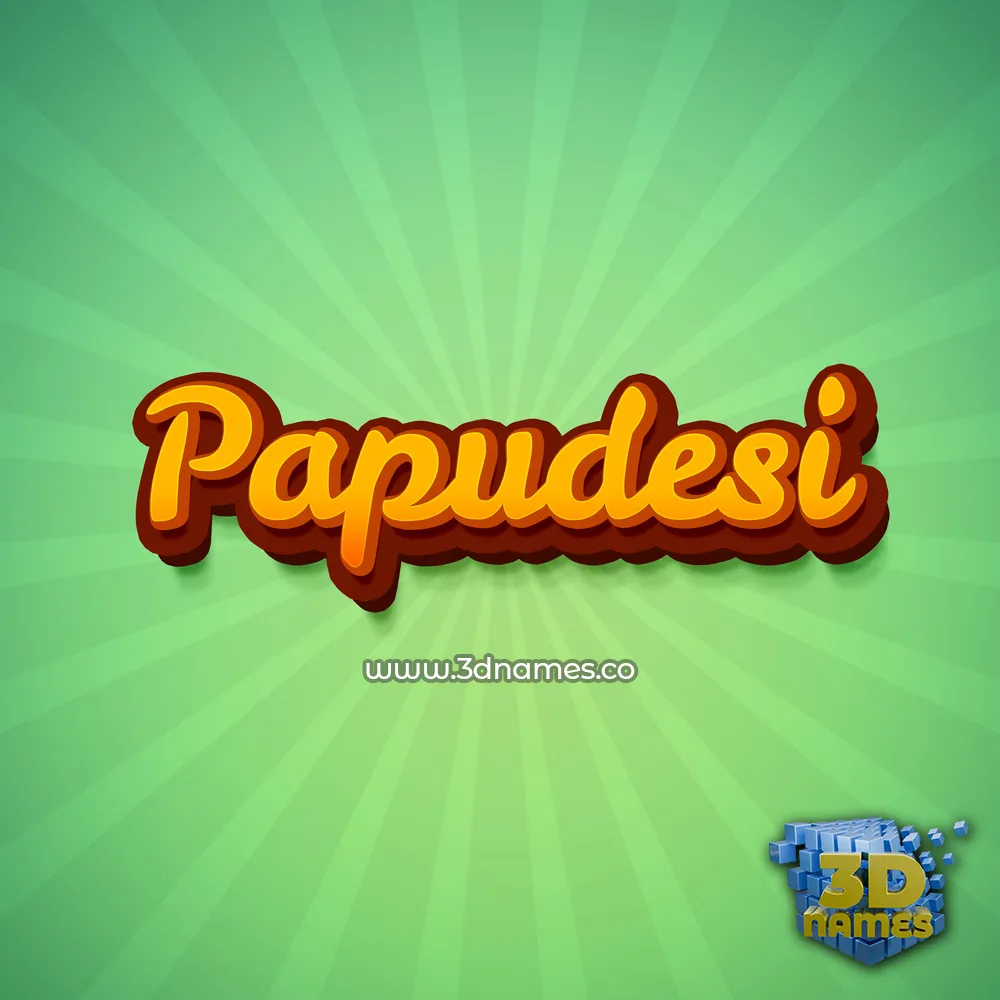papudesi in Green Rays style - 3D name wallpaper