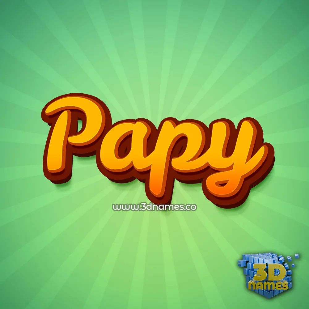 papy in Green Rays style - 3D name wallpaper