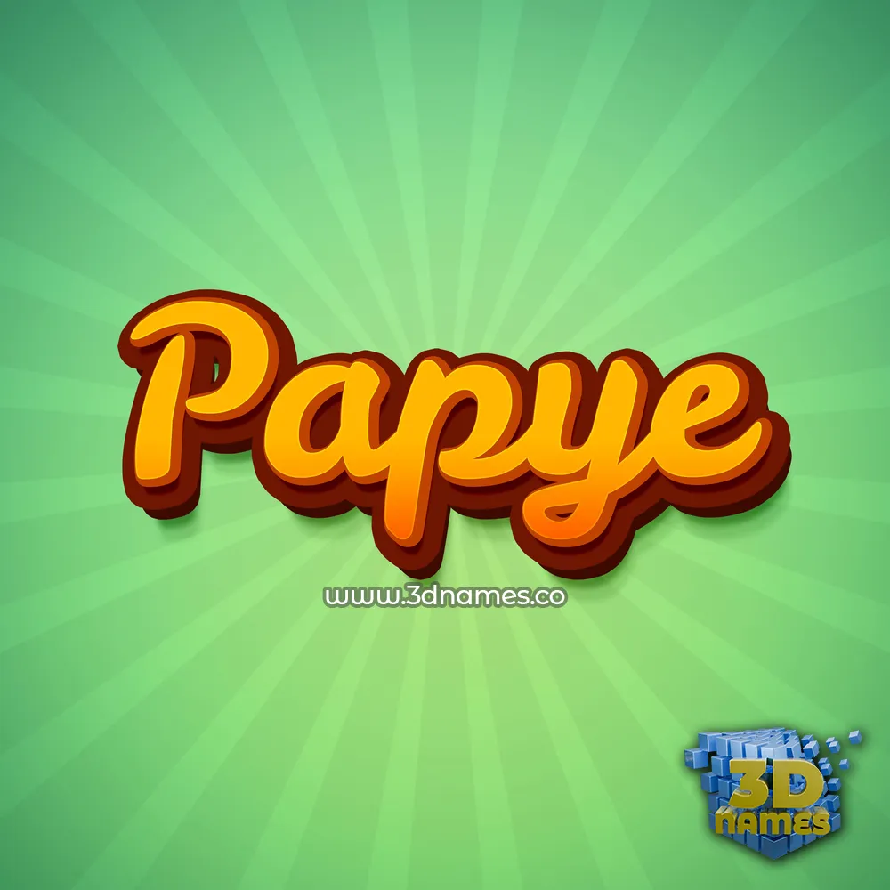 papye in Green Rays style - 3D name wallpaper