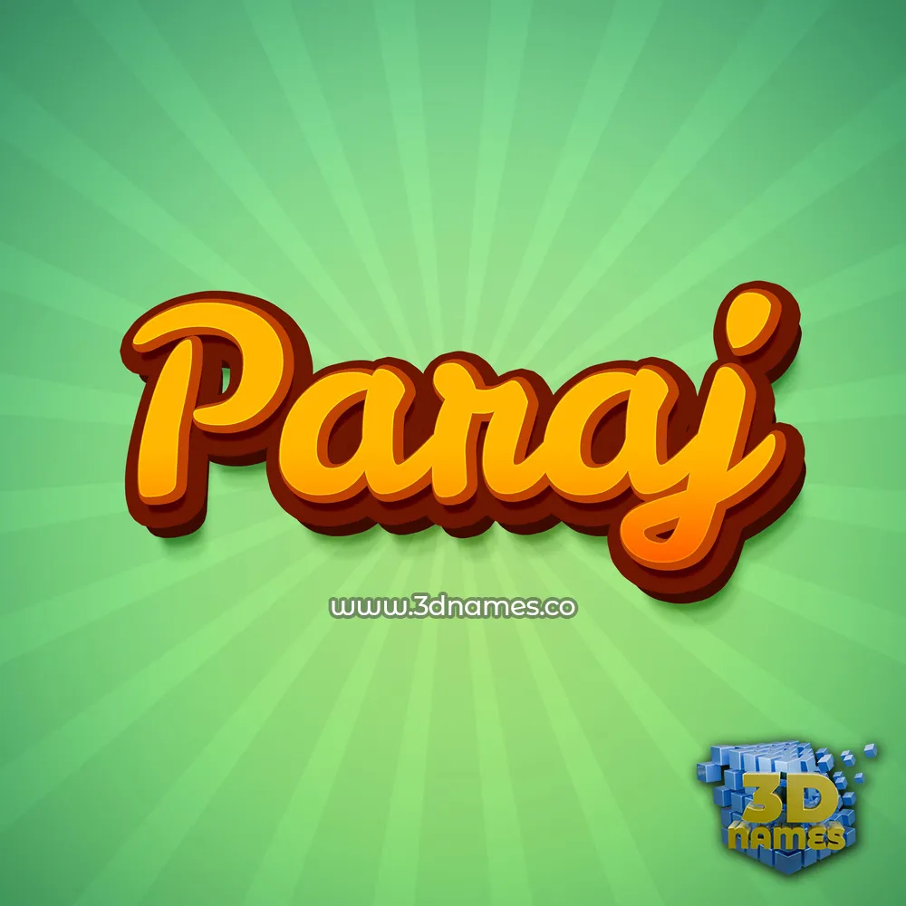 paraj in Green Rays style - 3D name wallpaper