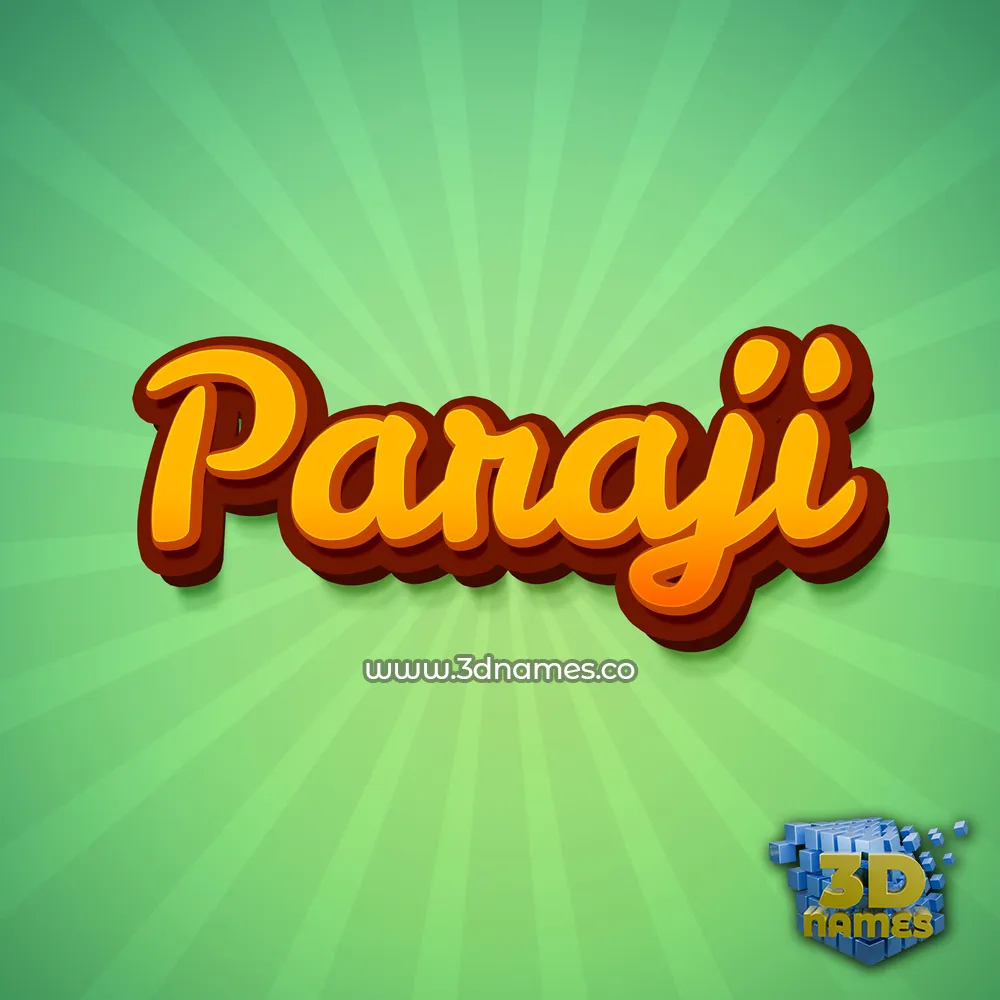 paraji in Green Rays style - 3D name wallpaper