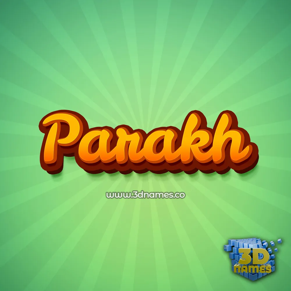 parakh in Green Rays style - 3D name wallpaper