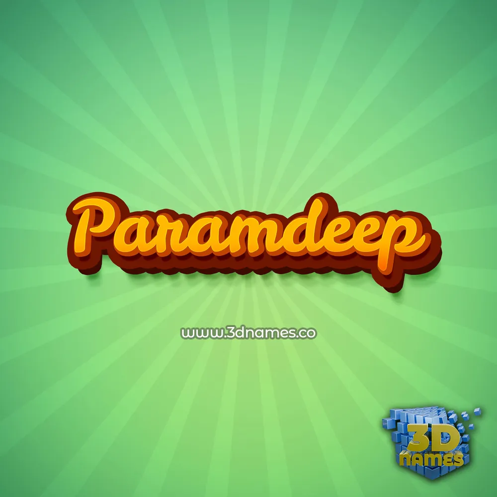 paramdeep in Green Rays style - 3D name wallpaper