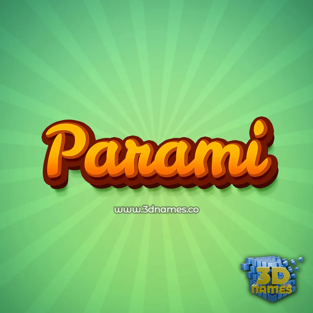 parami in Green Rays style - 3D name wallpaper