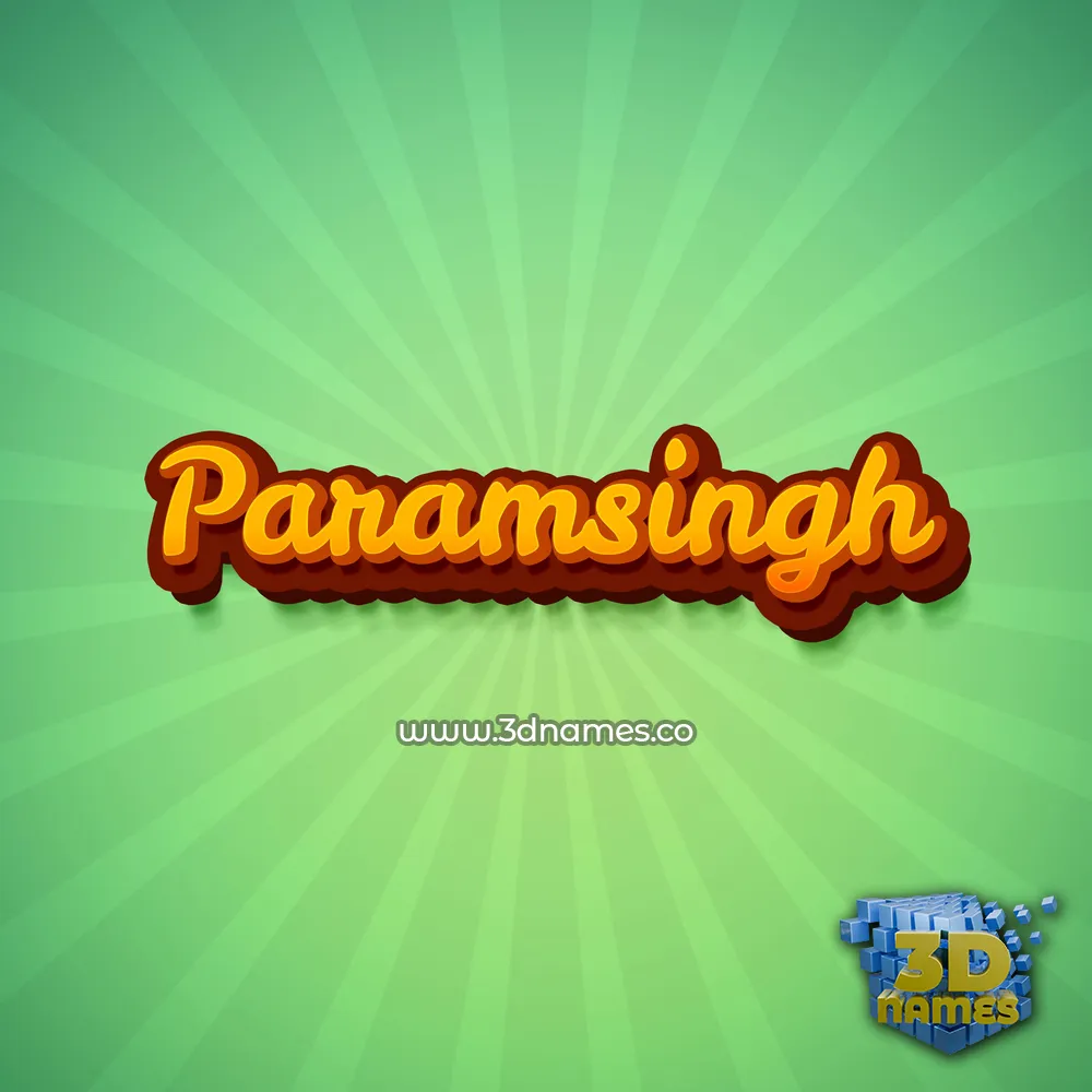paramsingh in Green Rays style - 3D name wallpaper