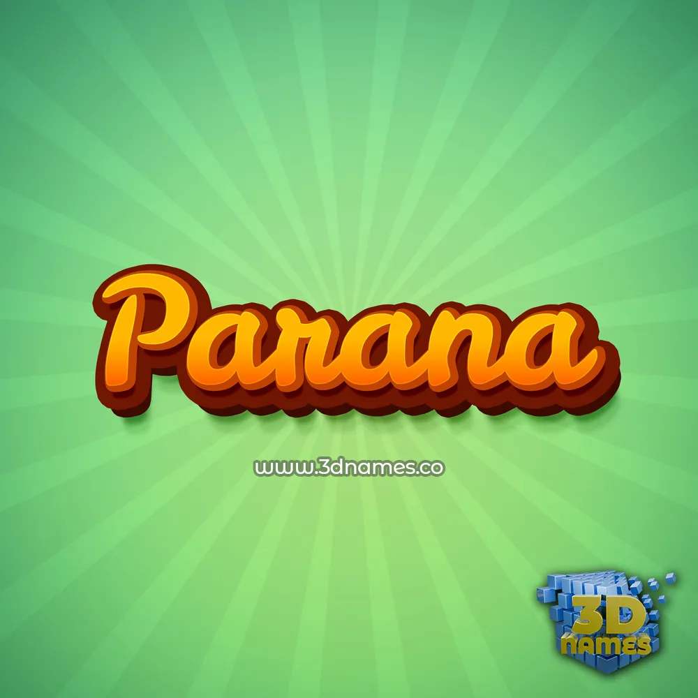 parana in Green Rays style - 3D name wallpaper