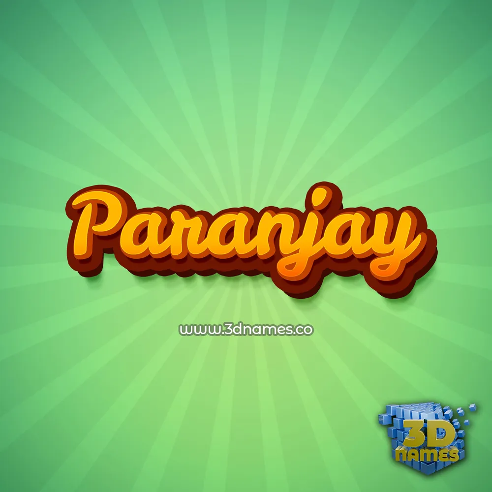 paranjay in Green Rays style - 3D name wallpaper