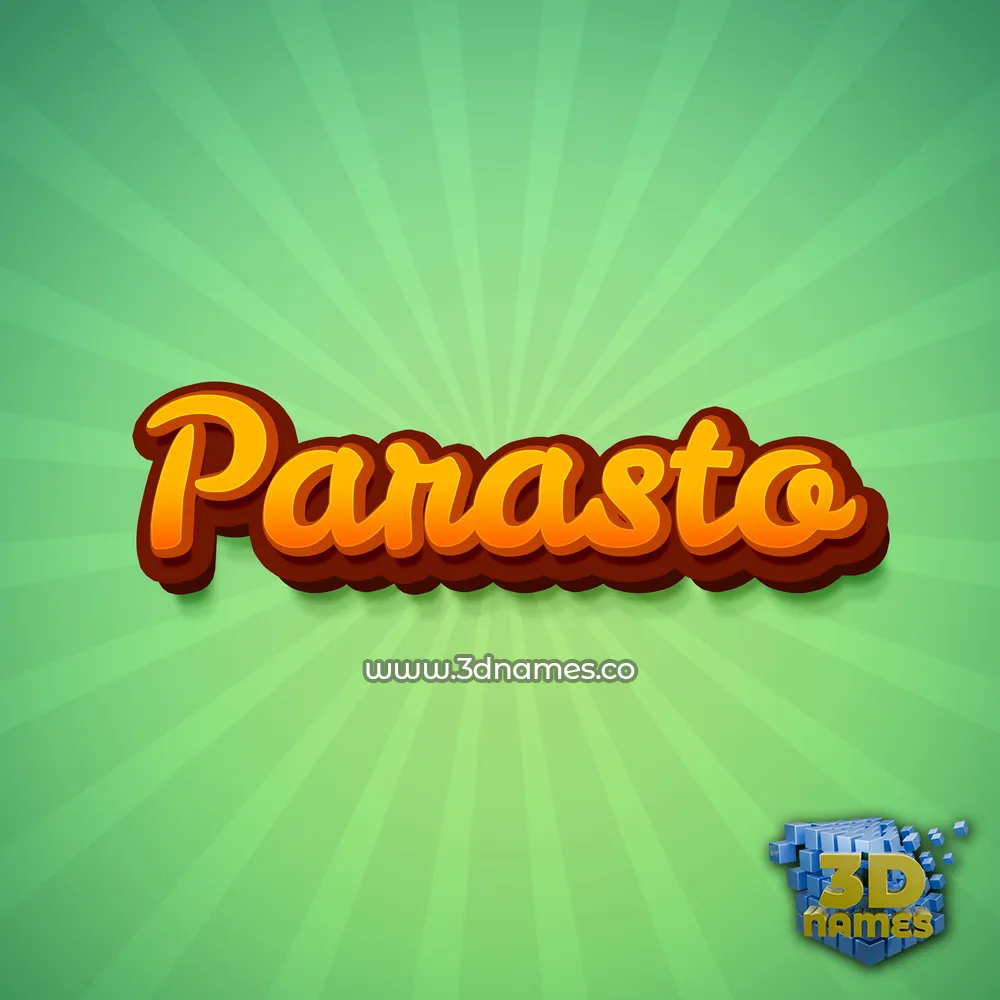 parasto in Green Rays style - 3D name wallpaper