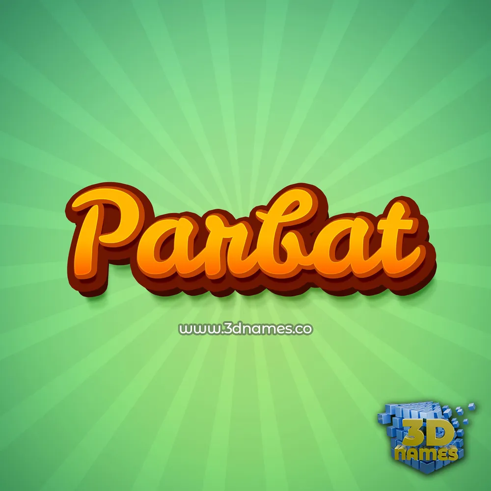 parbat in Green Rays style - 3D name wallpaper