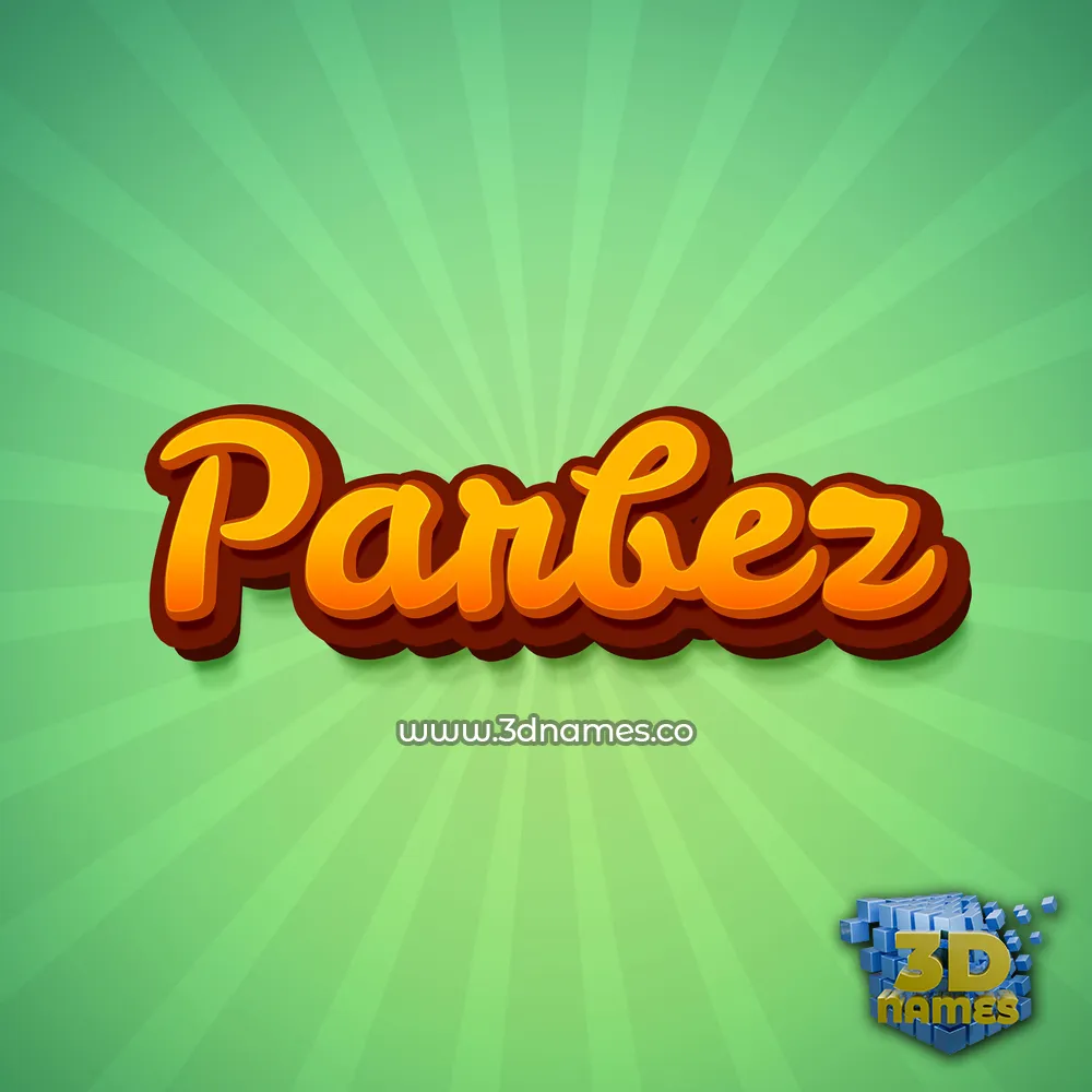 parbez in Green Rays style - 3D name wallpaper