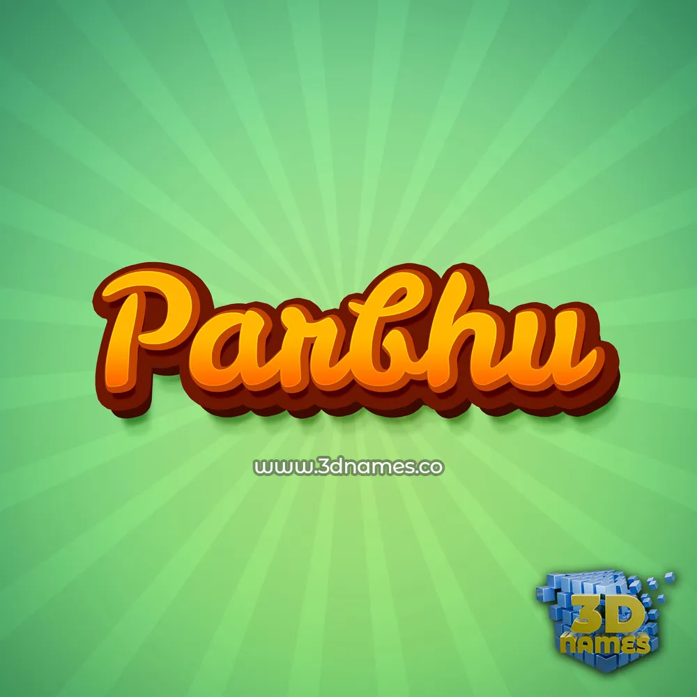 parbhu in Green Rays style - 3D name wallpaper