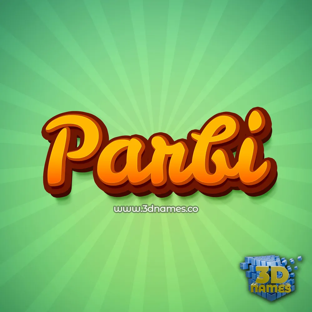 parbi in Green Rays style - 3D name wallpaper
