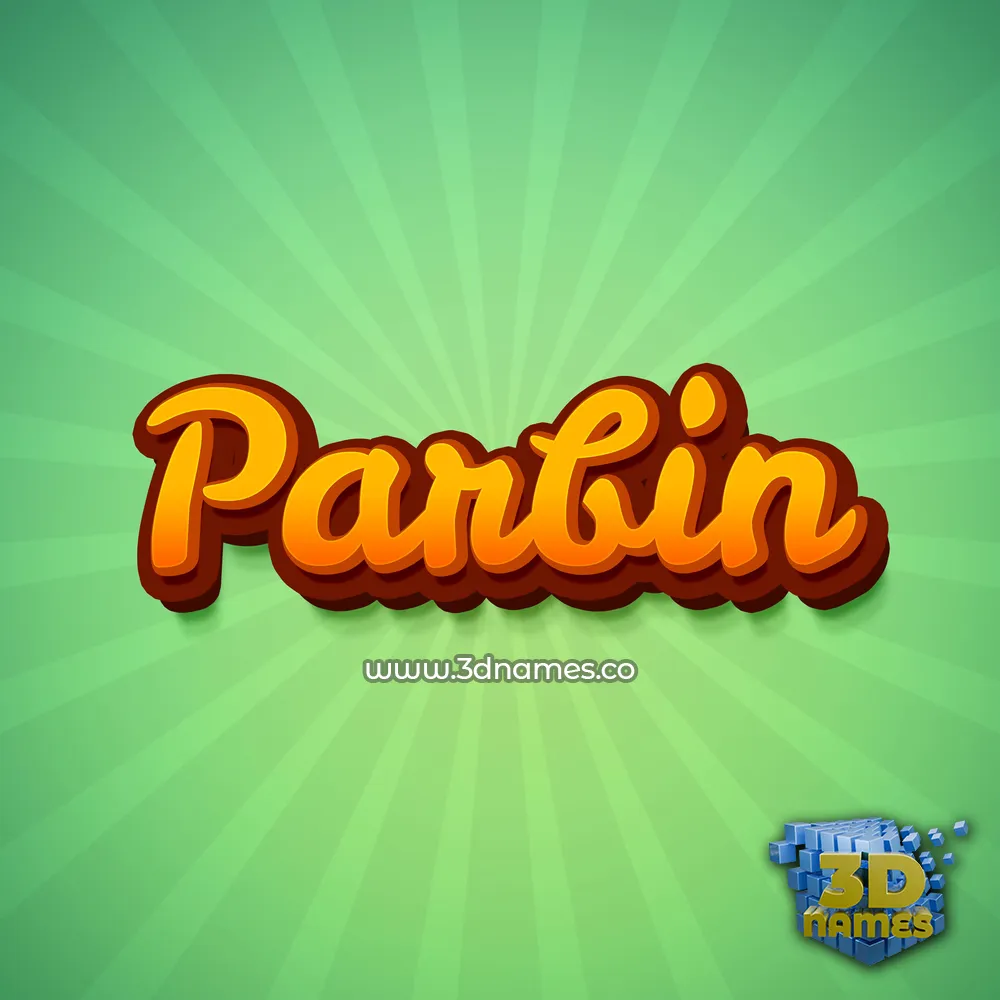 parbin in Green Rays style - 3D name wallpaper