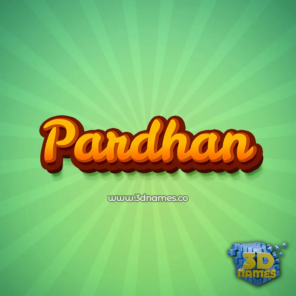 pardhan in Green Rays style - 3D name wallpaper