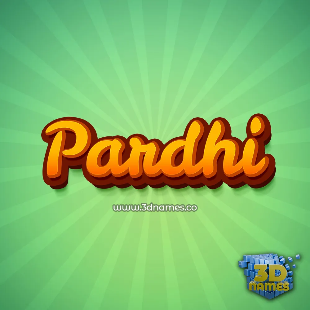 pardhi in Green Rays style - 3D name wallpaper