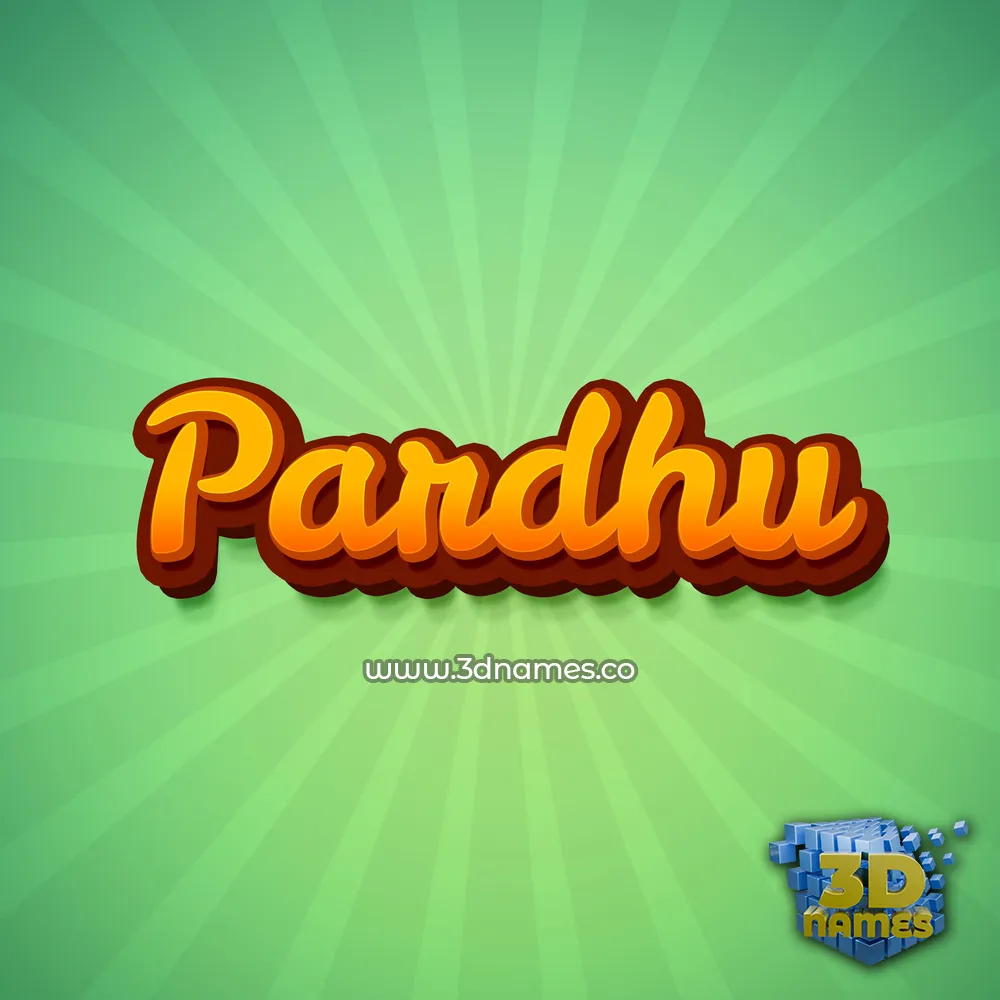pardhu in Green Rays style - 3D name wallpaper
