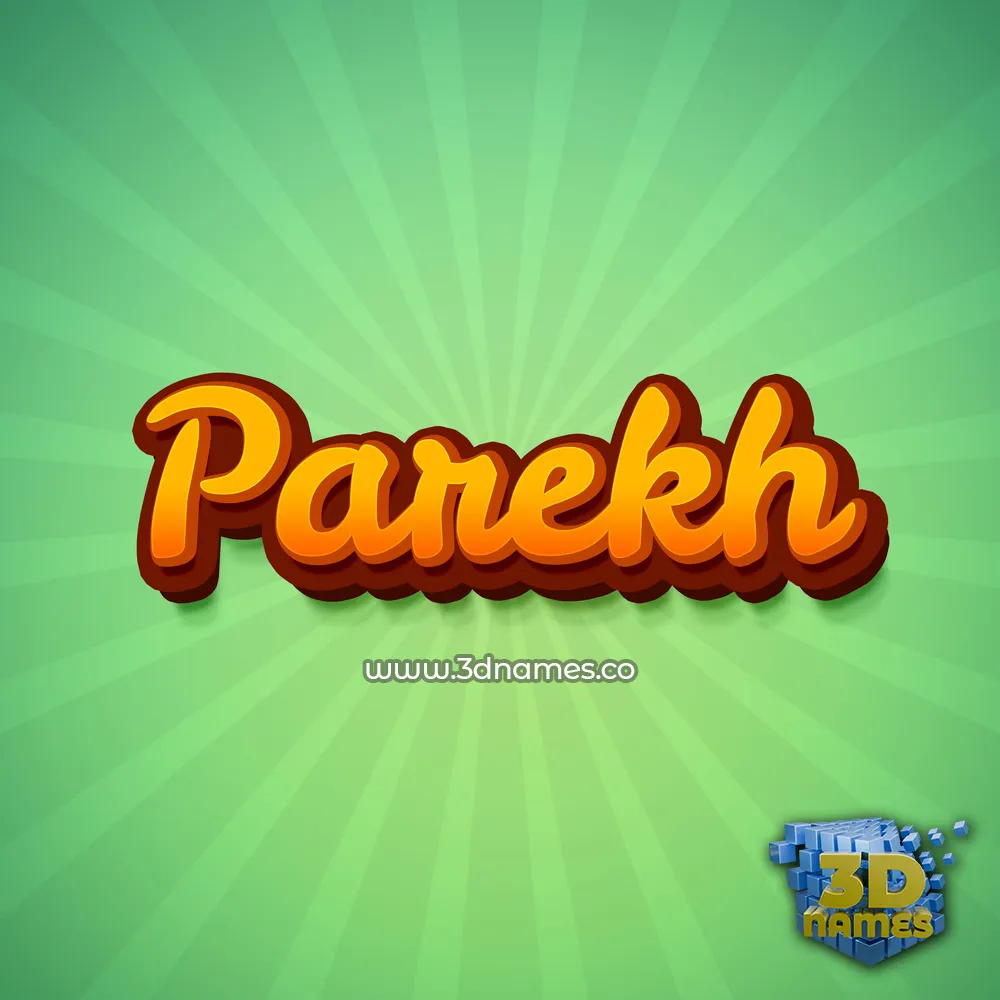 parekh in Green Rays style - 3D name wallpaper
