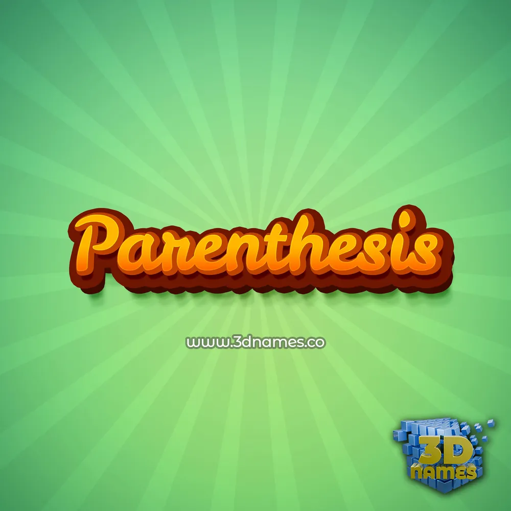 parenthesis in Green Rays style - 3D name wallpaper