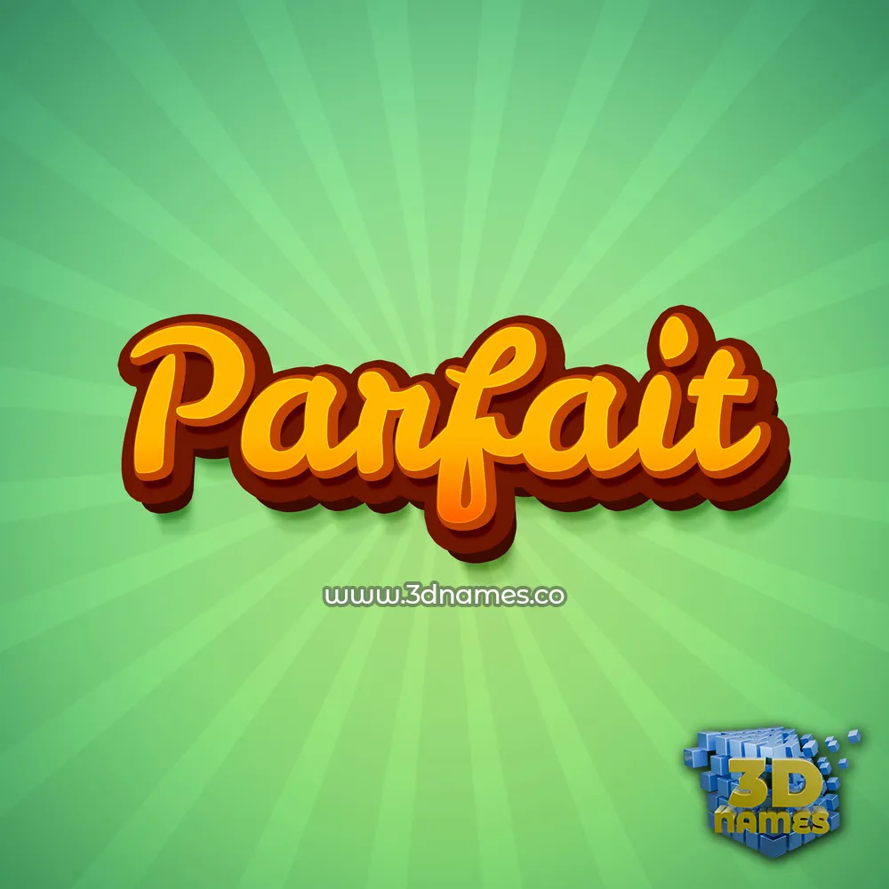 parfait in Green Rays style - 3D name wallpaper