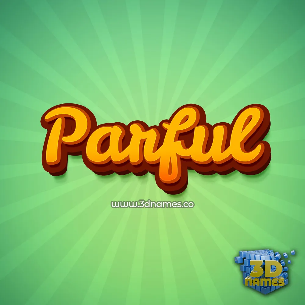 parful in Green Rays style - 3D name wallpaper