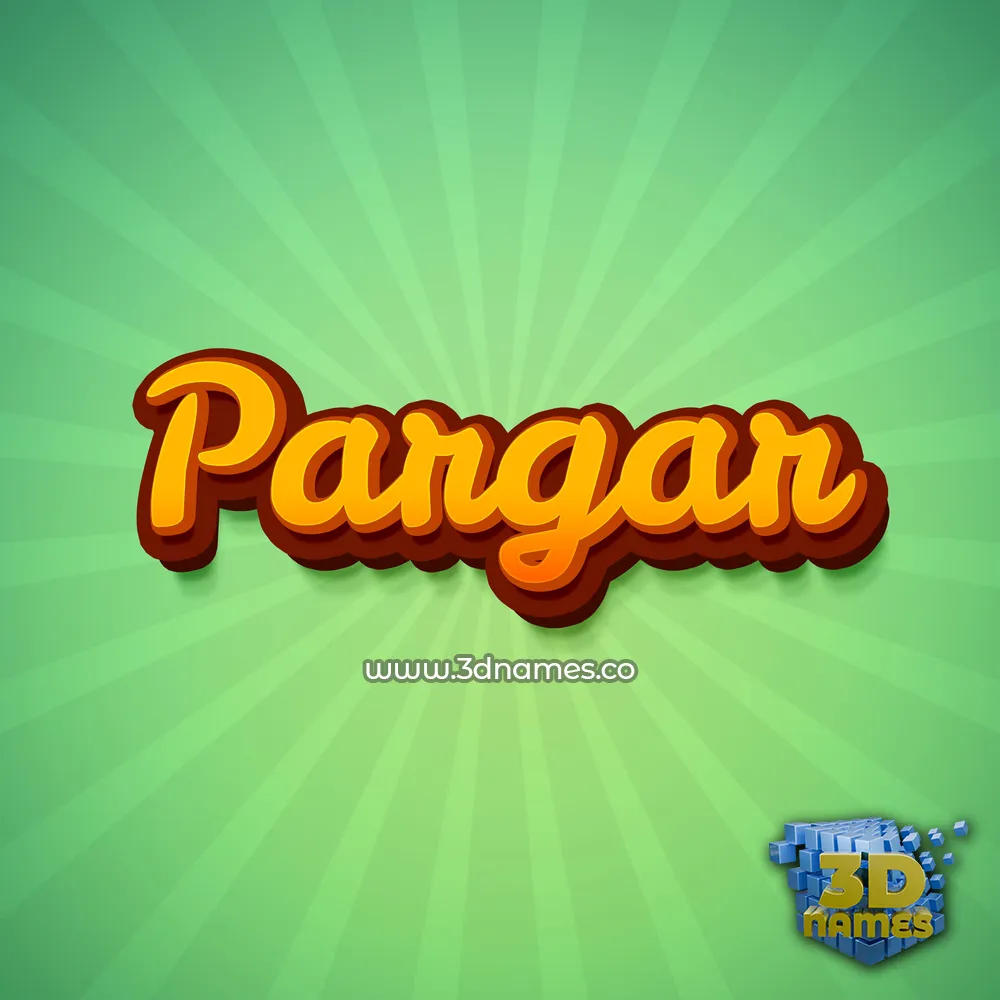 pargar in Green Rays style - 3D name wallpaper