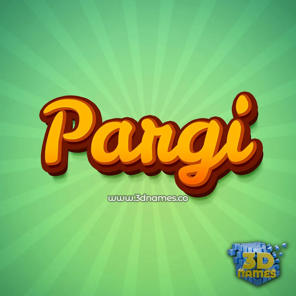 pargi in Green Rays style - 3D name wallpaper